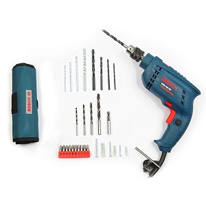 bosch gsb 450-watt impact drill set blue 100-pieces