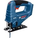 BOSCH GST18V-37N 18V Brushless Top-Handle Jig Saw - Powerful, Compact, 3.7" Cutting Depth, 3300 SPM, 4 Orbital Settings, Variable Speed Dial, LED Light, Tool-Free Blade Change (Bare Tool)