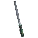 BOSCH Half Round Metal File 200 mm | 8 Inch | Cut 2 Medium Grade File for Metal Filing Deburring &amp; Shaping | Hard Carbon Steel Blade | Ergonomic Soft Grip Handle with Thumb Indentation Hand Tool