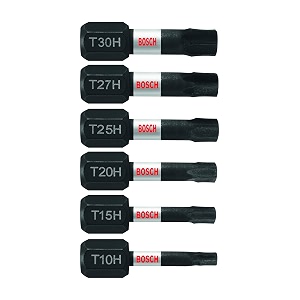 bosch itthv106 6 pc impact tough 1 in torx screwdriving bit set