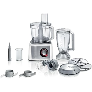 bosch multitalent 8 mc812s814 compact food processor 45 functions xxl mixing bowl 39 l blender 15 l universal knife whisk cutter and grater fine coarse 1250 w whitestainless steel