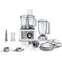 Bosch MultiTalent 8 MC812S814 Compact Food Processor, 45 Functions, XXL Mixing Bowl 3.9 L, Blender 1.5 L, Universal Knife, Whisk, Cutter and Grater (fine, coarse), 1250 W, White/Stainless Steel