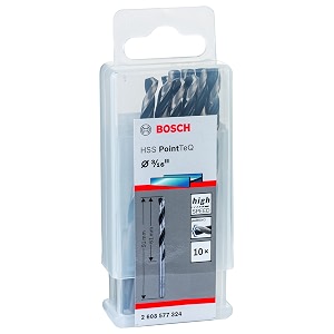bosch professional metal drill bit hss pointteq with din 338 standards diameter 31634 amp working length 61mm pack of 10