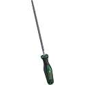 BOSCH Round Metal File 200 mm | 8 Inch | Cut 2 Medium Grade File for Metal Filing Shaping & Internal Contours | Hard Carbon Steel Round File | Ergonomic Soft Grip Handle with Thumb Indentation