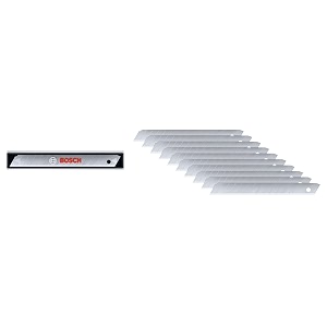 bosch snap-off blades 9 mm 10-piece  sk5 steel cutter blades with 7 snap segments  high sharpness amp durability  compatible with standard snap-off knives  blade case included