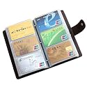 boshiho Leather Credit Card Holder Business Card Case Book Style 90 Count Name ID Card Holder Book