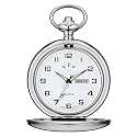 BOSHIYA Men's Hollow Quartz Pocket Watch Classic Arabic Digital Luminous dial &amp; Date Pocket Watch with Chain Christmas Graduation Birthday Gift