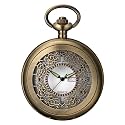 BOSHIYA Men's Hollow Quartz Pocket Watch Classic Arabic Digital Luminous dial &amp; Date Pocket Watch with Chain Christmas Graduation Birthday Gift
