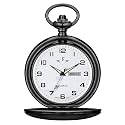 BOSHIYA Men's Hollow Quartz Pocket Watch Classic Arabic Digital Luminous dial &amp; Date Pocket Watch with Chain Christmas Graduation Birthday Gift