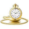 BOSHIYA Men's Hollow Quartz Pocket Watch Classic Arabic Digital Luminous dial & Date Pocket Watch with Chain Christmas Graduation Birthday Gift