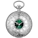BOSHIYA Pocket Watches for Men Vintage Unique Blue Dial Roman Numerals Scale Black Quartz Pocket Watch with Chain for Christmas Graduation Birthday Gifts