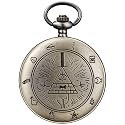 BOSHIYA Vintage Quartz Pocket Watches for Men Women Gravity Falls Bill Cipher Pocket Watch with Chain Christmas Graduation Birthday Gifts