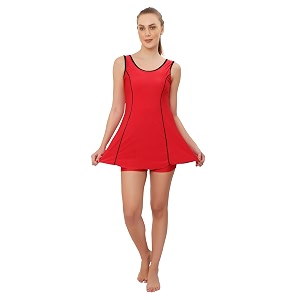bosky women frock style one piece swimming costume sleeveless swimsuit