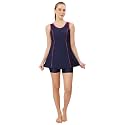 BOSKY Women Frock Style One Piece Swimming Costume, Sleeveless Swimsuit