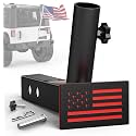 Boslla Hitch Flag Pole Holder for 2 Inch Receiver, Red, US Patent Design