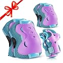BOSONER Knee Pads for Kids Roller-Skating: Adjustable Protective Gear Set Knee Elbow Pads Wrist Guards for Bike Cycling Skateboarding Scooter Gifts 3-8 / 9-15 Years Boys Girls