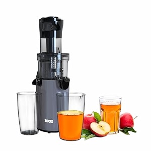 boss fauna slow juicer professional cold press whole slow juicer 200 watts  all-in-1 fruit amp vegetable juicer grey
