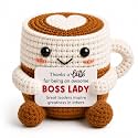 Boss Lady Gifts for Women, Thanks a Latte Boss Appreciation Crochet Gift