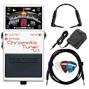 Boss TU-3 Chromatic Tuner Pedal Bundle with Gearlux Power Supply, Instrument Cable, Patch Cable, and Picks