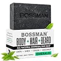 Bossman 4-in-1 Charcoal Soap Bar for Men (4 oz) - Emerald