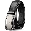BOSTANTEN Mens Belt Leather Ratchet Dress Belt with Sliding Adjustable Buckle, Trim to Fit