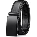 BOSTANTEN Mens Belt Leather Ratchet Dress Belt with Sliding Adjustable Buckle, Trim to Fit