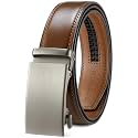 BOSTANTEN Mens Belt Leather Ratchet Dress Belt with Sliding Adjustable Buckle, Trim to Fit