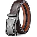 BOSTANTEN Mens Belt Leather Ratchet Dress Belt with Sliding Adjustable Buckle, Trim to Fit
