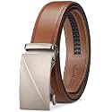 BOSTANTEN Mens Belt Leather Ratchet Dress Belt with Sliding Adjustable Buckle, Trim to Fit