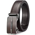 BOSTANTEN Mens Belt Leather Ratchet Dress Belt with Sliding Adjustable Buckle, Trim to Fit