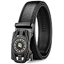 BOSTANTEN Mens Belt Leather Ratchet Dress Belt with Sliding Adjustable Buckle, Trim to Fit
