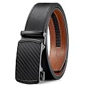 BOSTANTEN Mens Belt Leather Ratchet Dress Belt with Sliding Adjustable Buckle, Trim to Fit