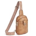 BOSTANTEN Sling Bag Crossbody Bags for Women Trendy Crossbody Purse Leather Chest Bag, A-camel Brown, Medium, Chic