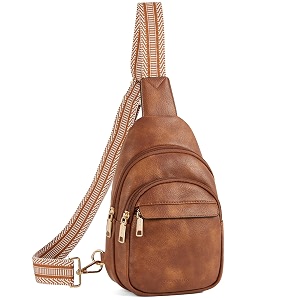 bostanten sling bag for women leather crossbody bags fanny pack chest bag for travel a-brown small classic