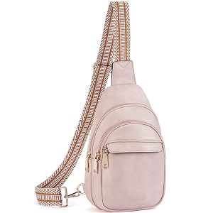 bostanten sling bag for women leather crossbody bags fanny pack chest bag for travel a-pink small classic casual travel