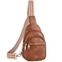 BOSTANTEN Sling Bag for Women Leather Crossbody Bags Fanny Pack Chest Bag for Travel, A-brown, Small, Classic