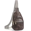 BOSTANTEN Sling Bag for Women Leather Crossbody Bags Fanny Pack Chest Bag for Travel, A-coffee, Medium, Classic Casual Travel