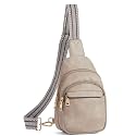BOSTANTEN Sling Bag for Women Leather Crossbody Bags Fanny Pack Chest Bag for Travel, A-grey, Small, Classic Casual Travel