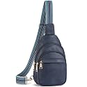 BOSTANTEN Sling Bag for Women Leather Crossbody Bags Fanny Pack Chest Bag for Travel, A-blue, Small, Classic Casual Travel