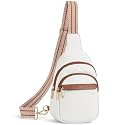 BOSTANTEN Sling Bag for Women Leather Crossbody Bags Fanny Pack Chest Bag for Travel, A-beige, Small, Classic