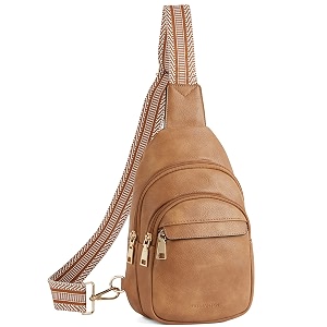 bostanten small sling bag for women leather crossbody bags fanny pack chest bag for travel a-camel brown small trendy