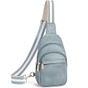 BOSTANTEN Small Sling Bag for Women Leather Crossbody Bags Fanny Pack Chest Bag for Travel, A-Denim Blue