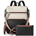 BOSTANTEN Womens Backpack Purse Leather Travel Backpack Fashion Designer Ladies Shoulder Bags with Wristlet