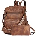BOSTANTEN Womens Backpack Purse Leather Travel Backpack Fashion Designer Ladies Shoulder Bags with Wristlet