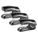 Bostitch Office Heavy Duty Stapler, 40 Sheet Capacity, No Jam, Half Strip, Fits into the Palm of Your Hand, For Classroom, Office or Desk, Black, 3-Pack