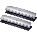 Bostitch Office Premium 3 Hole Punch, 12 Sheet Capacity, Metal, Rubber Base, Easy-Clean Tray, Silver, (Pack of 12)