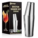 Boston Shaker Set, 18oz & 28oz 2-Piece Tins, Professional 304 Stainless Steel Cocktail Shaker with Leak-Proof Weighted Base for Bartending, Home & Bar Use (Silver)
