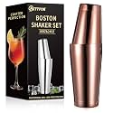 Boston Shaker Set, 18oz &amp; 28oz 2-Piece Tins, Professional 304 Stainless Steel Cocktail Shaker with Leak-Proof Weighted Base for Bartending, Home &amp; Bar Use (RoseGold)