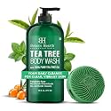 Botanic Hearth Tea Tree Body Wash with Silicone Body Brush - 16 fl oz