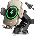BothLin 3-in-1 Wireless Car Charger Mount, 15W Fast Charging Auto-Clamping Phone Holder for iPhone 17 16 15 14, Samsung Galaxy S24 S23, Dashboard, Vent & Windshield Car Mount